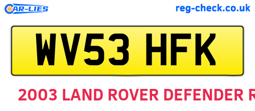 WV53HFK are the vehicle registration plates.