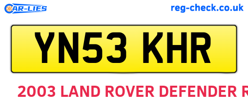 YN53KHR are the vehicle registration plates.