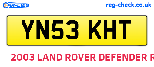 YN53KHT are the vehicle registration plates.