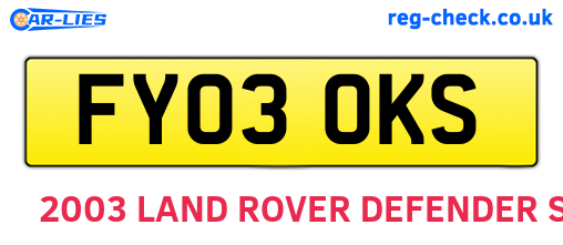 FY03OKS are the vehicle registration plates.