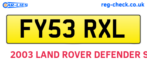 FY53RXL are the vehicle registration plates.