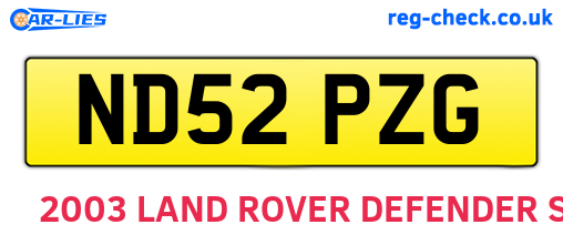 ND52PZG are the vehicle registration plates.
