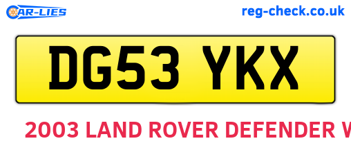 DG53YKX are the vehicle registration plates.