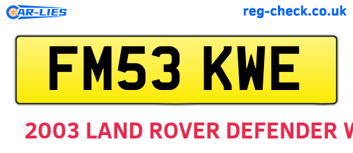 FM53KWE are the vehicle registration plates.