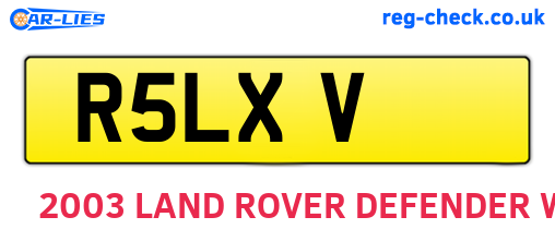 R5LXV are the vehicle registration plates.