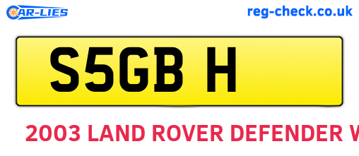 S5GBH are the vehicle registration plates.