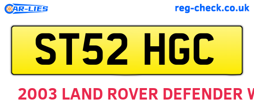 ST52HGC are the vehicle registration plates.