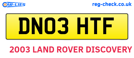 DN03HTF are the vehicle registration plates.