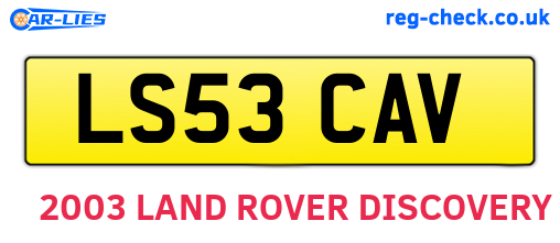 LS53CAV are the vehicle registration plates.