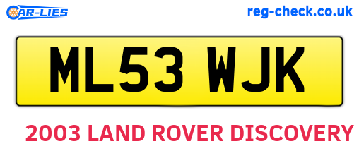 ML53WJK are the vehicle registration plates.