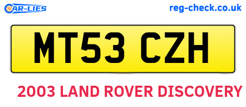 MT53CZH are the vehicle registration plates.
