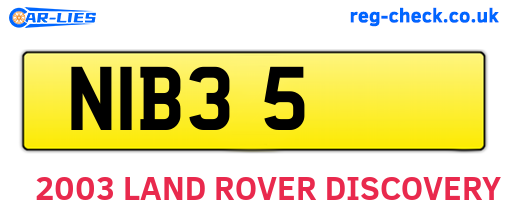 NIB35 are the vehicle registration plates.