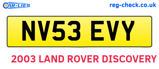 NV53EVY are the vehicle registration plates.