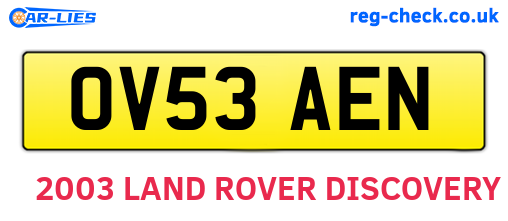 OV53AEN are the vehicle registration plates.