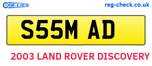 S55MAD are the vehicle registration plates.