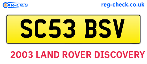 SC53BSV are the vehicle registration plates.