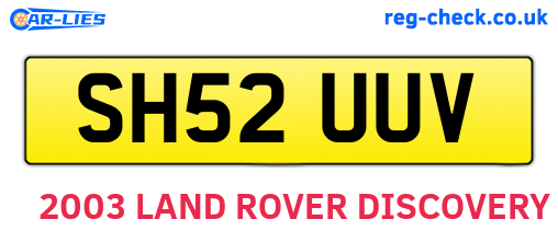 SH52UUV are the vehicle registration plates.