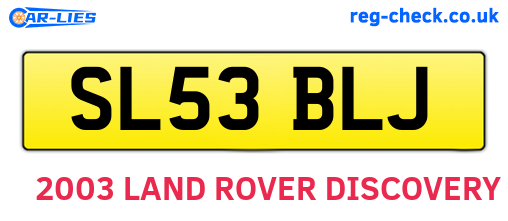 SL53BLJ are the vehicle registration plates.