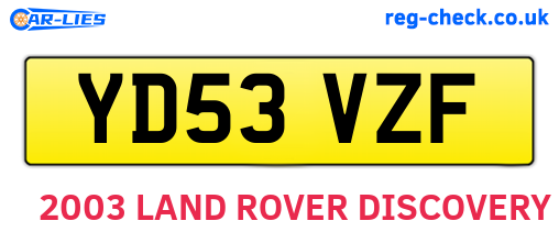 YD53VZF are the vehicle registration plates.
