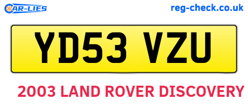 YD53VZU are the vehicle registration plates.