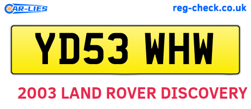 YD53WHW are the vehicle registration plates.