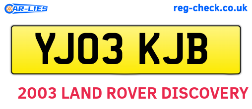 YJ03KJB are the vehicle registration plates.