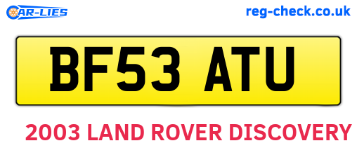 BF53ATU are the vehicle registration plates.