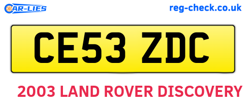 CE53ZDC are the vehicle registration plates.