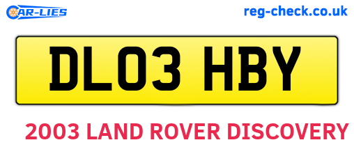 DL03HBY are the vehicle registration plates.