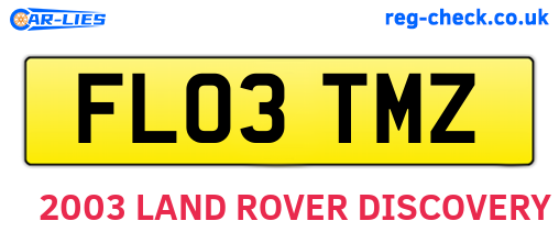FL03TMZ are the vehicle registration plates.
