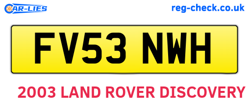 FV53NWH are the vehicle registration plates.