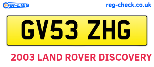GV53ZHG are the vehicle registration plates.