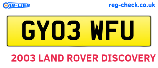 GY03WFU are the vehicle registration plates.