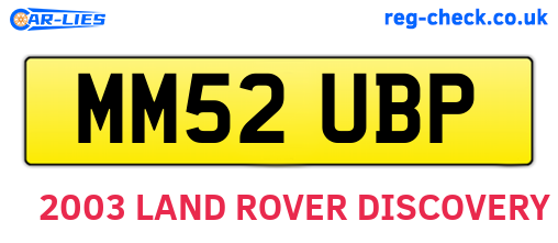 MM52UBP are the vehicle registration plates.
