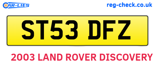 ST53DFZ are the vehicle registration plates.