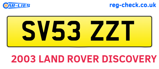 SV53ZZT are the vehicle registration plates.