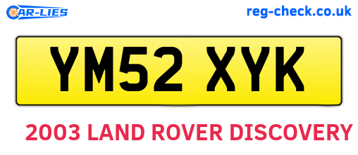 YM52XYK are the vehicle registration plates.