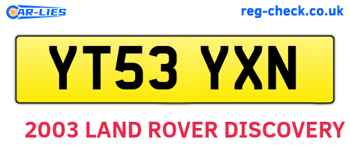 YT53YXN are the vehicle registration plates.