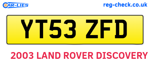 YT53ZFD are the vehicle registration plates.