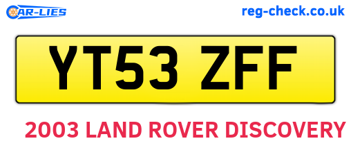 YT53ZFF are the vehicle registration plates.