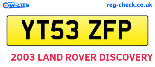 YT53ZFP are the vehicle registration plates.