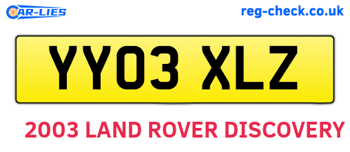 YY03XLZ are the vehicle registration plates.