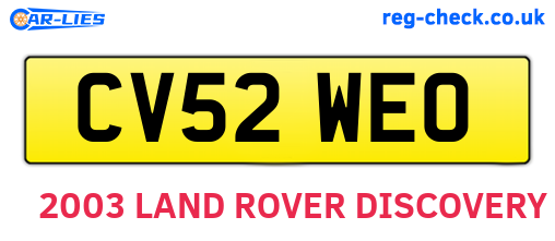 CV52WEO are the vehicle registration plates.