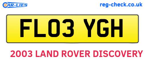 FL03YGH are the vehicle registration plates.