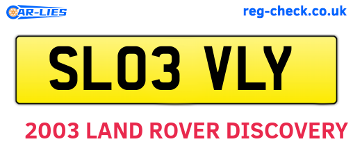 SL03VLY are the vehicle registration plates.