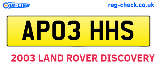AP03HHS are the vehicle registration plates.