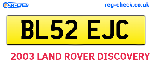BL52EJC are the vehicle registration plates.