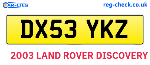 DX53YKZ are the vehicle registration plates.