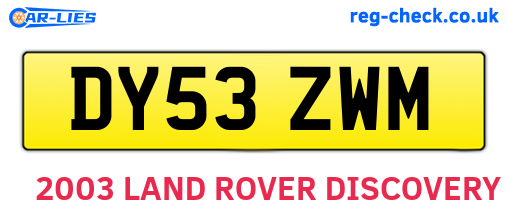DY53ZWM are the vehicle registration plates.