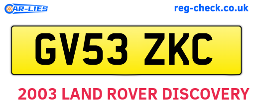 GV53ZKC are the vehicle registration plates.